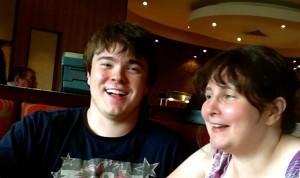 Alex with me on a recent trip to Pizzahut.