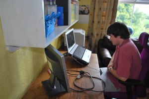 I am sitting in my office here checking my e-mails.