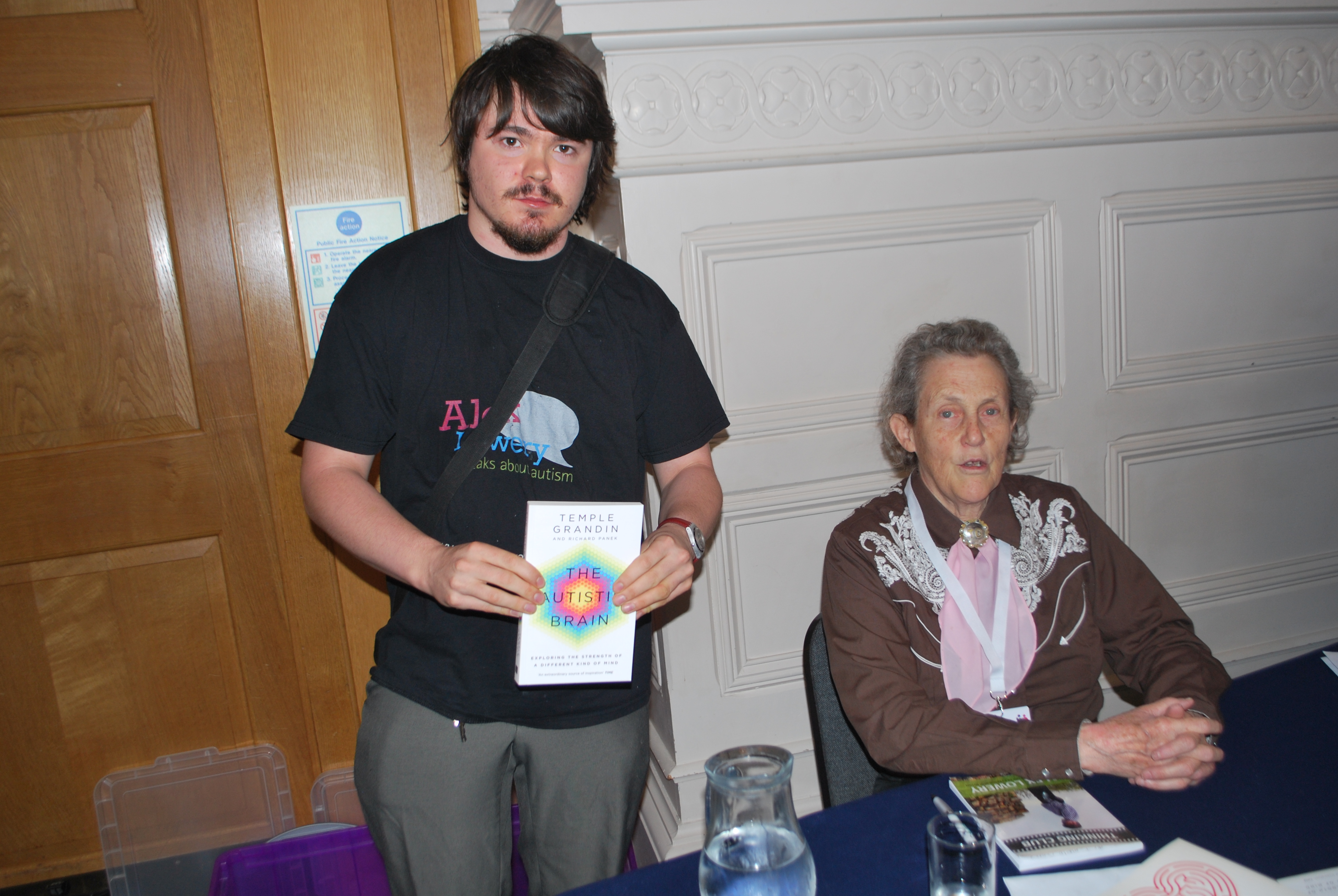 I'm holding Dr. Grandin's book here and if you look, my book in in front of her