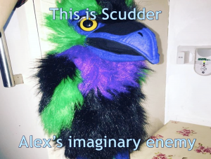 This is a puppet I've sometimes brought at my talks when explaining 'Scudder' to the audience